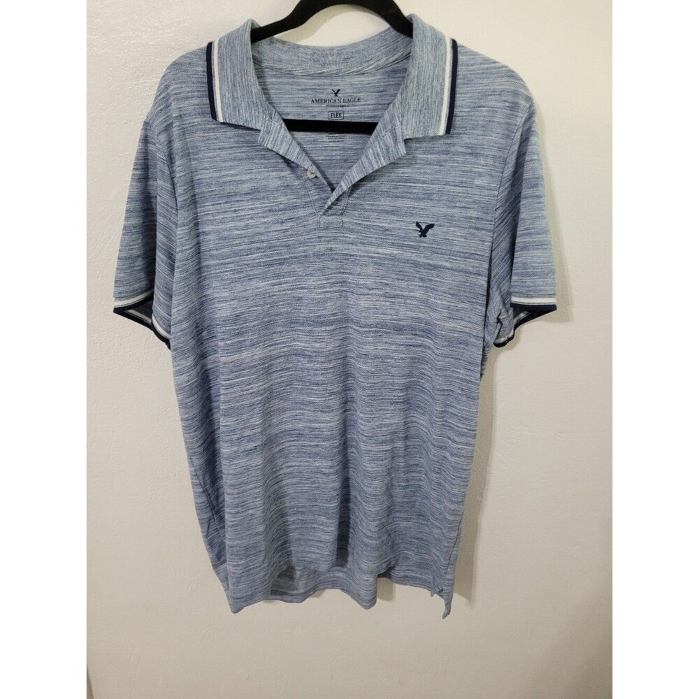 Blue Heather American Eagle Flex Polo Size XL Short Sleeve Preppy